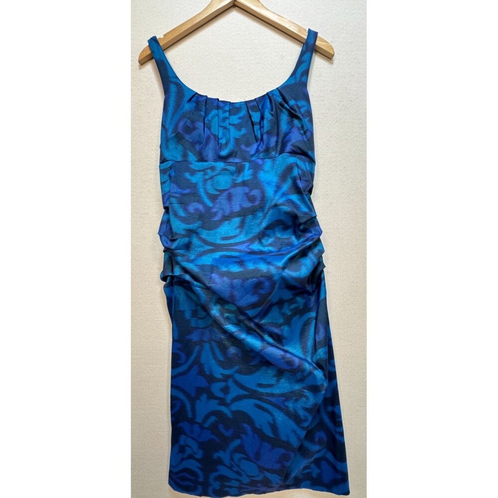 Women's Bodycon Dress Back Zip Lightweight Size 14 Blue Sleeveless